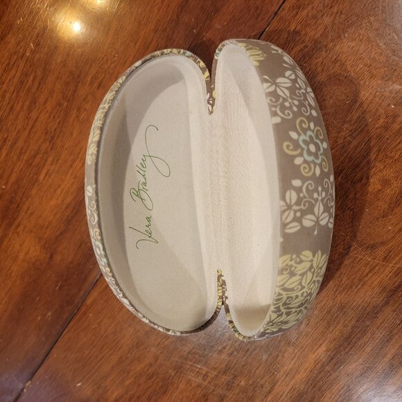 Vera Bradley SITTIN IN A TREE Clam Shell Eyeglass Hard Case Green Brown Birds - Picture 5 of 13